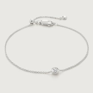 Monica Vinader Silver DIAMOND ESSENTIAL BRACELET